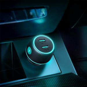 Зарядно за кола JOYROOM 70W 2x USB Type C с осветление (JR-CCN02) черно - Img 5