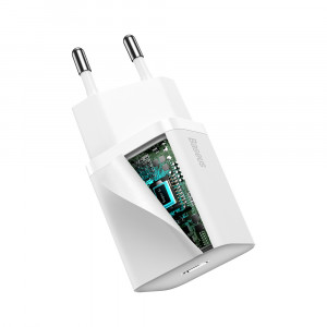 Зарядно за стена BASEUS Super Si 1C 20W USB Type C PD (CCSUP-B02) бяло - Img 2