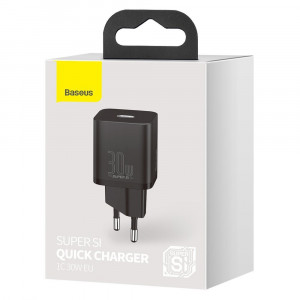 Зарядно за стена BASEUS Super Si 1C 30W USB Type C PD QC (CCSUP-J01) черно - Img 5