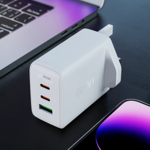 Зарядно за стена (UK стандарт) ACEFAST GaN 65W USB Type A / 2x USB Type C PD (A44) черно - Img 6