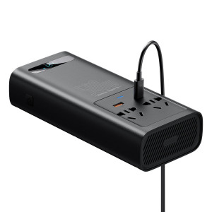 Инвертор за кола BASEUS 150W 12V / 500W 220V (CN / EU стандарт) (CGNB000101) черен - Img 8