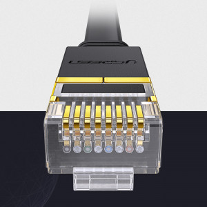 Интернет кабел UGREEN U/FTP Cat.7 10Gb/s flat 0.5m черен (NW106) - Img 15