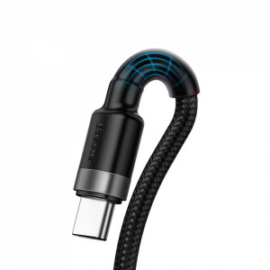 Кабел за зареждане и данни с оплетка BASEUS Cafule USB Type A към USB Type C с бързо зареждане 3.0 40W 1m (CATKLF-PG1) сив / черен - Img 8