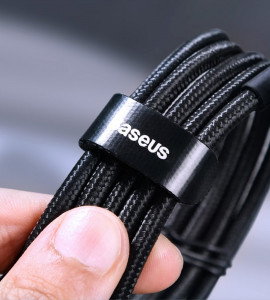 Кабел за зареждане и данни с оплетка BASEUS Cafule USB Type C към USB Type C Power Delivery 2.0 100W 20V 5A 2m сив (CATKLF-ALG1) - Img 18
