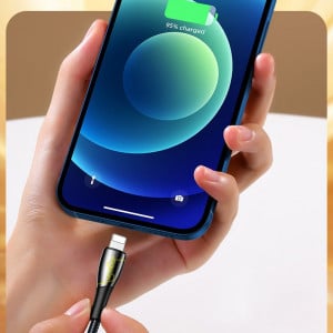 Кабел за зареждане и данни с оплетка JOYROOM Mermaid USB Type A към Lightning 2.4A 2m черен (S-2030K6) - Img 12