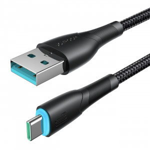 Кабел за зареждане и данни с оплетка JOYROOM Starry SA32-AC6 USB Type A към USB Type C 100W 1m черен - Img 4