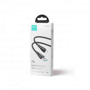Кабел за зареждане и данни с оплетка JOYROOM Surpass USB Type A към Lightning 2.4A 2m черен (S-UL012A11) - Img 5