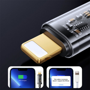 Кабел за зареждане и данни с оплетка JOYROOM USB Type C към Lightning 20W S-CL020A12 1.2m-Black - Img 2