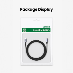Кабел за зареждане и данни с оплетка UGREEN US535 USB Type C към USB Type C Power Delivery 240W 5A 1m сив - Img 5