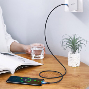 Кабел за зареждане и данни с оплетка UGREEN USB Type C към USB Type C 5A 100W Power Delivery с бързо зареждане 3.0 FCP 480Mb/s 2m сив (70429 US316) - Img 4