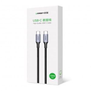 Кабел за зареждане и данни с оплетка UGREEN USB Type C към USB Type C 5A 100W Power Delivery с бързо зареждане 3.0 FCP 480Mb/s 2m сив (70429 US316) - Img 15