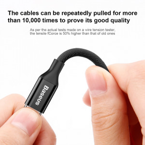 Кабел за зареждане и данни с текстилна оплетка BASEUS Yiven USB Type A към Lightning 1.8m (CALYW-A01) черен - Img 6