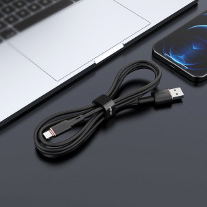 Кабел за зареждане и данни ACEFAST MFi USB Type A към Lightning 1.2m 2.4A черен (C2-02 черен) - Img 4