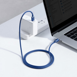 Кабел за зареждане и данни BASEUS Crystal Shine USB Type C към USB Type C с бързо зареждане 100W 1.2m (CAJY000603) син - Img 10