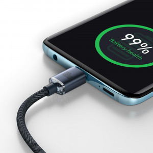 Кабел за зареждане и данни BASEUS Crystal Shine USB Type C към USB Type C с бързо зареждане 100W 1.2m (CAJY000601) черен - Img 11