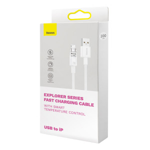 Кабел за зареждане и данни BASEUS Explorer USB Type A към Lightning 2.4A 2m бял (CATS010102) - Img 5