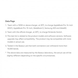 Кабел за зареждане и данни BASEUS Flash II 2in1 USB Type C към 2xUSB Type C с бързо зареждане 100W 1.5m черен - Img 20