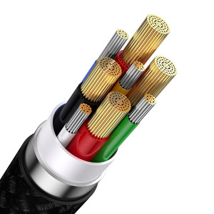 Кабел за зареждане и данни BASEUS Flash II USB Type C / USB Type A към USB Type C / Lightning / micro USB 100W 1.2m черен (CASS030101) - Img 6