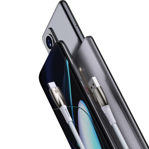 Кабел за зареждане и данни BASEUS Glimmer USB Type A към USB Type C с бързо зареждане 100W 480Mb/s 1m бял - Img 4