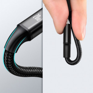 Кабел за зареждане и данни BASEUS Rapid 3in1 USB Type C към USB Type C / Lightning / micro USB 20W 1.5m зелен (CAMLT-SC06) - Img 15
