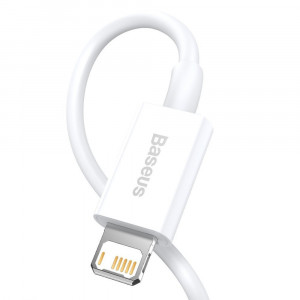 Кабел за зареждане и данни BASEUS Superior USB Type A към Lightning 2.4A 1m бял (CALYS-A02) - Img 3