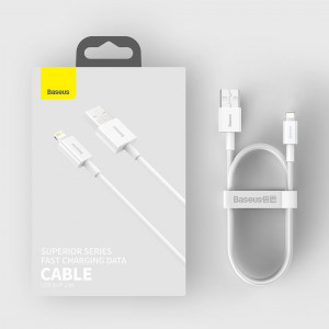 Кабел за зареждане и данни BASEUS Superior USB Type A към Lightning 2.4A 1m бял (CALYS-A02) - Img 18