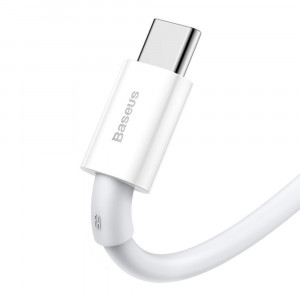 Кабел за зареждане и данни BASEUS Superior USB Type A към USB Type C с бързо зареждане 66 W 6A 1m бял (CATYS-02) - Img 3