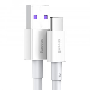 Кабел за зареждане и данни BASEUS Superior USB Type A към USB Type C 66 W 6A 2m бял (CATYS-A02) - Img 2