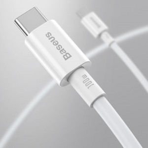 Кабел за зареждане и данни BASEUS Superior USB Type C към USB Type C с бързо зареждане Power Delivery Huawei FCP 100W 5A 20V 1m черен (CATYS-B01) - Img 15