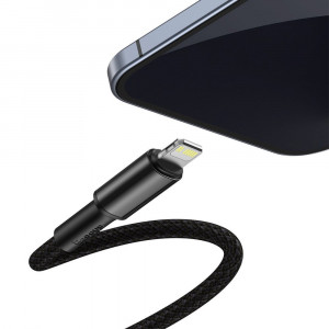 Кабел за зареждане и данни BASEUS USB Type C към Lightning с бързо зареждане Power Delivery 20 W 2m черен (CATLGD-A01) - Img 2