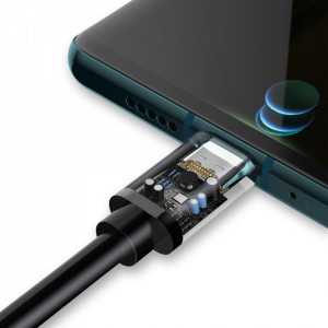 Кабел за зареждане и данни DUDAO USB Type A към USB Type C Super с бързо зареждане 1m (L5G) черен - Img 8