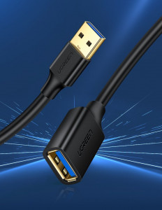 Кабел за зареждане и данни UGREEN USB Type A 3.0 1m черен (10368) - Img 2