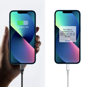 Кабел за зареждане и данни UGREEN USB Type C към Lightning MFI с бързо зареждане Power Delivery 20W 1m черен (US387 20304) - Img 5