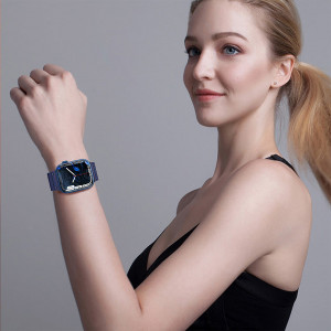 Каишка със стоманена закопчалка Triple Protection - Apple Watch 41mm Series 9 / 41mm Series 8 / 41mm Series 7 / 40mm Series 6 / 40mm SE / 40mm Series 5 / 40mm Series 4 / 38mm Series 3 / 38mm Series 2 / 38mm (1st gen) бял - Img 15