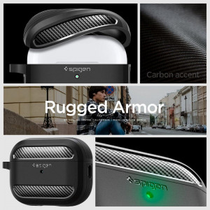 Калъф за слушалки SPIGEN Rugged Armor – AirPods Pro 1 / 2 черен мат - Img 12