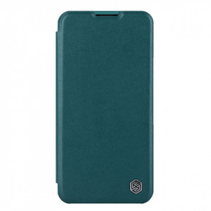 Калъф тип книга от еко кожа с подвижно покритие за камерата NILLKIN Qin Leather Pro - iPhone 14 Plus тъмнозелен - Img 2