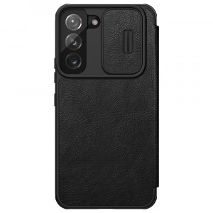 Калъф тип книга от еко кожа с подвижно покритие за камерата NILLKIN Qin Leather Pro - Samsung Galaxy S22+ черен - Img 4