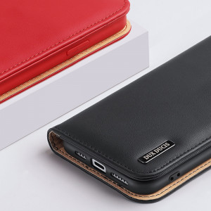 Калъф тип книга от естествена кожа DUX DUCIS Hivo със система против кражба - iPhone 14 Plus червен - Img 18