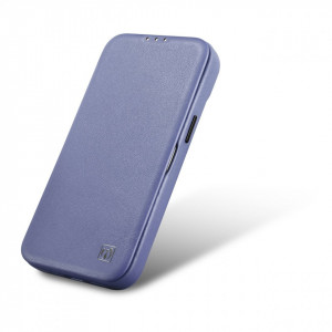 Калъф тип книга от естествена кожа iCARER CE Oil Wax Premium MagSafe - iPhone 14 Pro светлолилав - Img 8