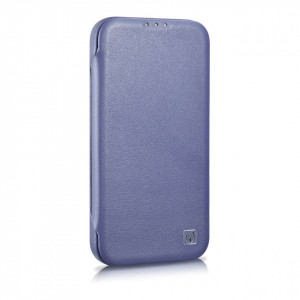 Калъф тип книга от естествена кожа iCARER CE Oil Wax Premium MagSafe - iPhone 14 Plus светлолилав - Img 4