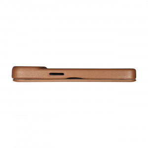 Калъф тип книга от естествена кожа iCARER CE Oil Wax Premium MagSafe - iPhone 14 Plus кафяв - Img 12
