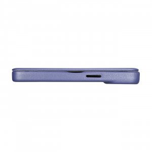 Калъф тип книга от естествена кожа iCARER CE Oil Wax Premium MagSafe - iPhone 14 Plus светлолилав - Img 12
