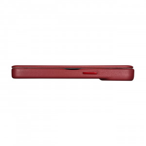 Калъф тип книга от естествена кожа iCARER CE Oil Wax Premium MagSafe - iPhone 14 Pro Max червен - Img 12