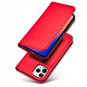 Калъф тип книга с външен джоб Magnet Card - iPhone 12 Pro Max червен - Img 4