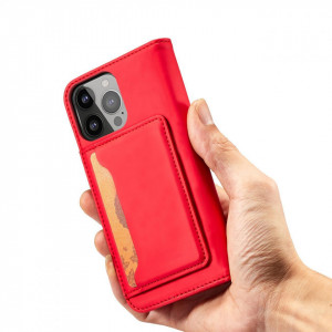 Калъф тип книга с външен джоб Magnet Card - iPhone 14 Pro червен - Img 7