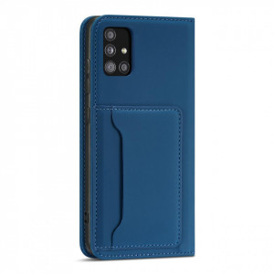 Калъф тип книга с външен джоб Magnet Card - Samsung Galaxy A04s / A13 5G син - Img 6