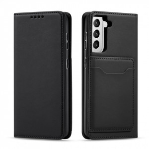 Калъф тип книга с външен джоб Magnet Card - Samsung Galaxy S22+ черен - Img 1