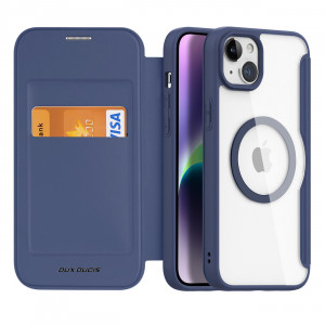 Калъф тип книга с прозрачен гръб DUX DUCIS Skin X Pro MagSafe - iPhone 15 Plus син - Img 2