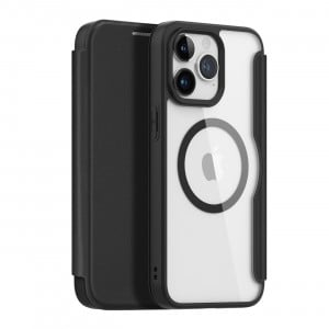 Калъф тип книга с прозрачен гръб DUX DUCIS Skin X Pro MagSafe - iPhone 15 Pro Max черен - Img 1