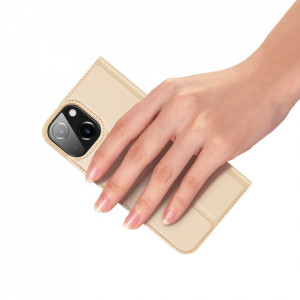 Калъф тип книга DUX DUCIS Skin Pro - iPhone 13 mini златист - Img 7